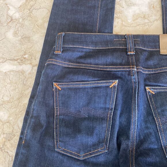 Nudie Grim Tim Dry Open Navy Comfort Stretch Jeans - Picture 7 of 14